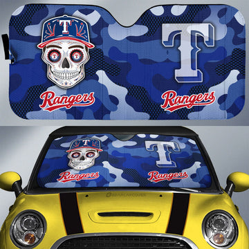 Texas Rangers Car Sunshade Skull Theme Collection - Gearcarcover - 1