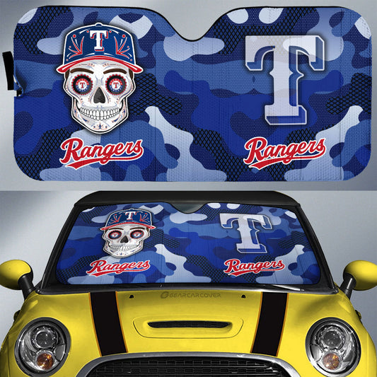 Texas Rangers Car Sunshade Skull Theme Collection - Gearcarcover - 1