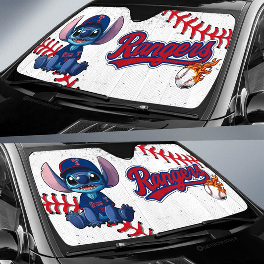 Texas Rangers Car Sunshade Stitch Theme Collection - Gearcarcover - 2
