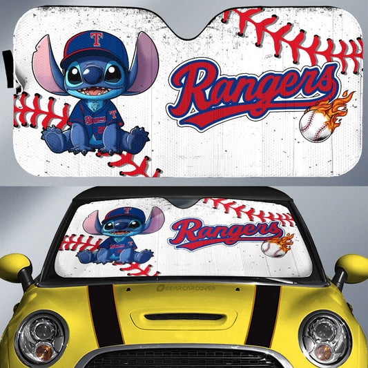 Texas Rangers Car Sunshade Stitch Theme Collection - Gearcarcover - 1