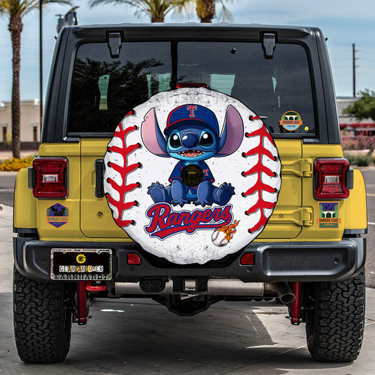 Texas Rangers Spare Tire Covers Camera Hole Stitch Theme Collection - Gearcarcover - 2