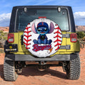Texas Rangers Spare Tire Covers Camera Hole Stitch Theme Collection - Gearcarcover - 3