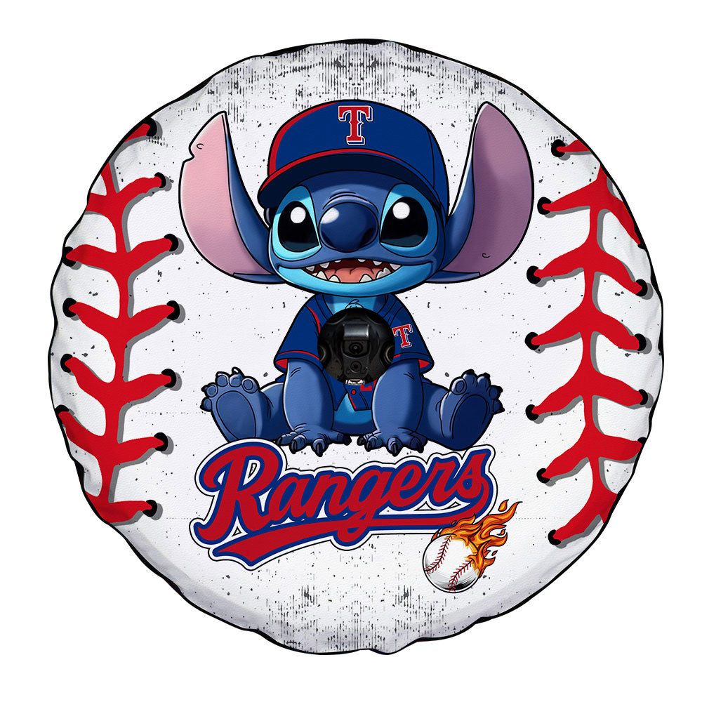 Texas Rangers Spare Tire Covers Camera Hole Stitch Theme Collection - Gearcarcover - 4