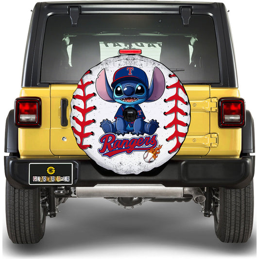 Texas Rangers Spare Tire Covers Camera Hole Stitch Theme Collection - Gearcarcover - 1