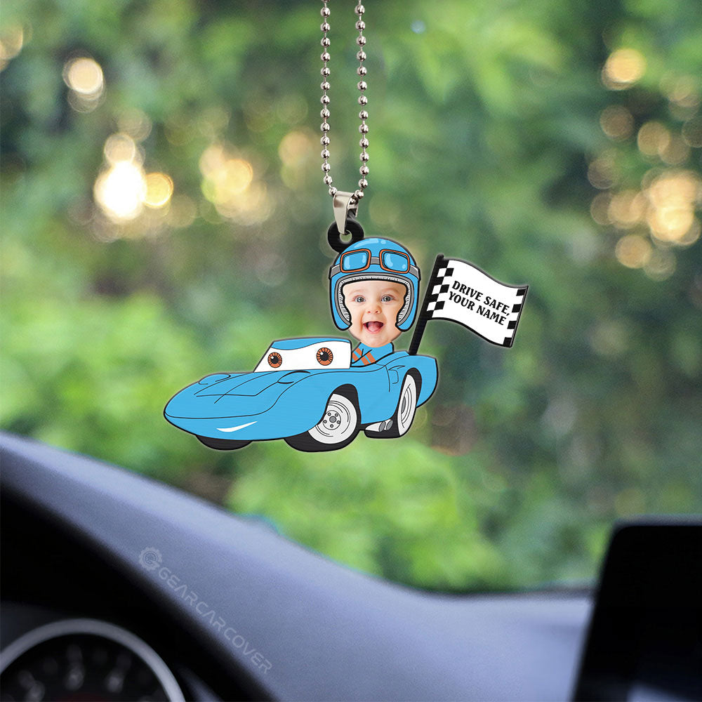 The King Strip Weathers Ornament Personalized Baby With Helmet Collection - Gearcarcover - 2