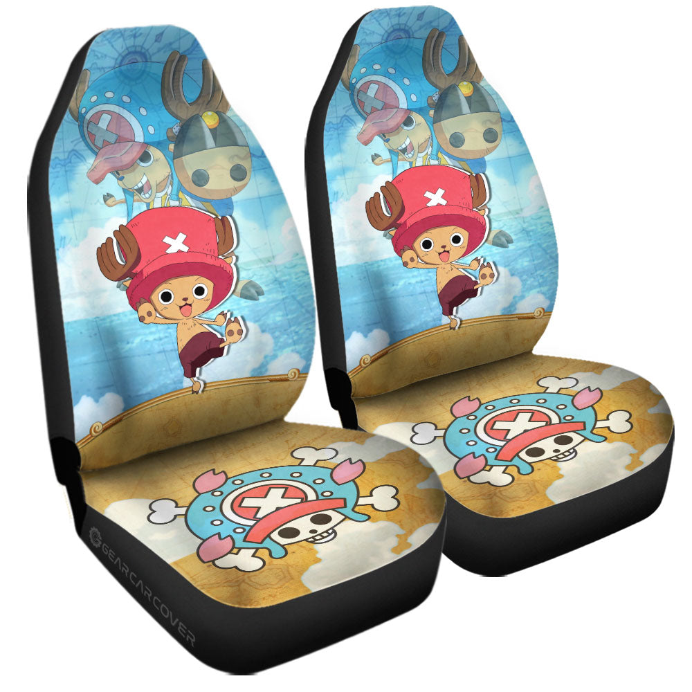 Tony Tony Chopper Car Seat Covers Custom One Piece Map Anime Car Accessories - Gearcarcover - 3