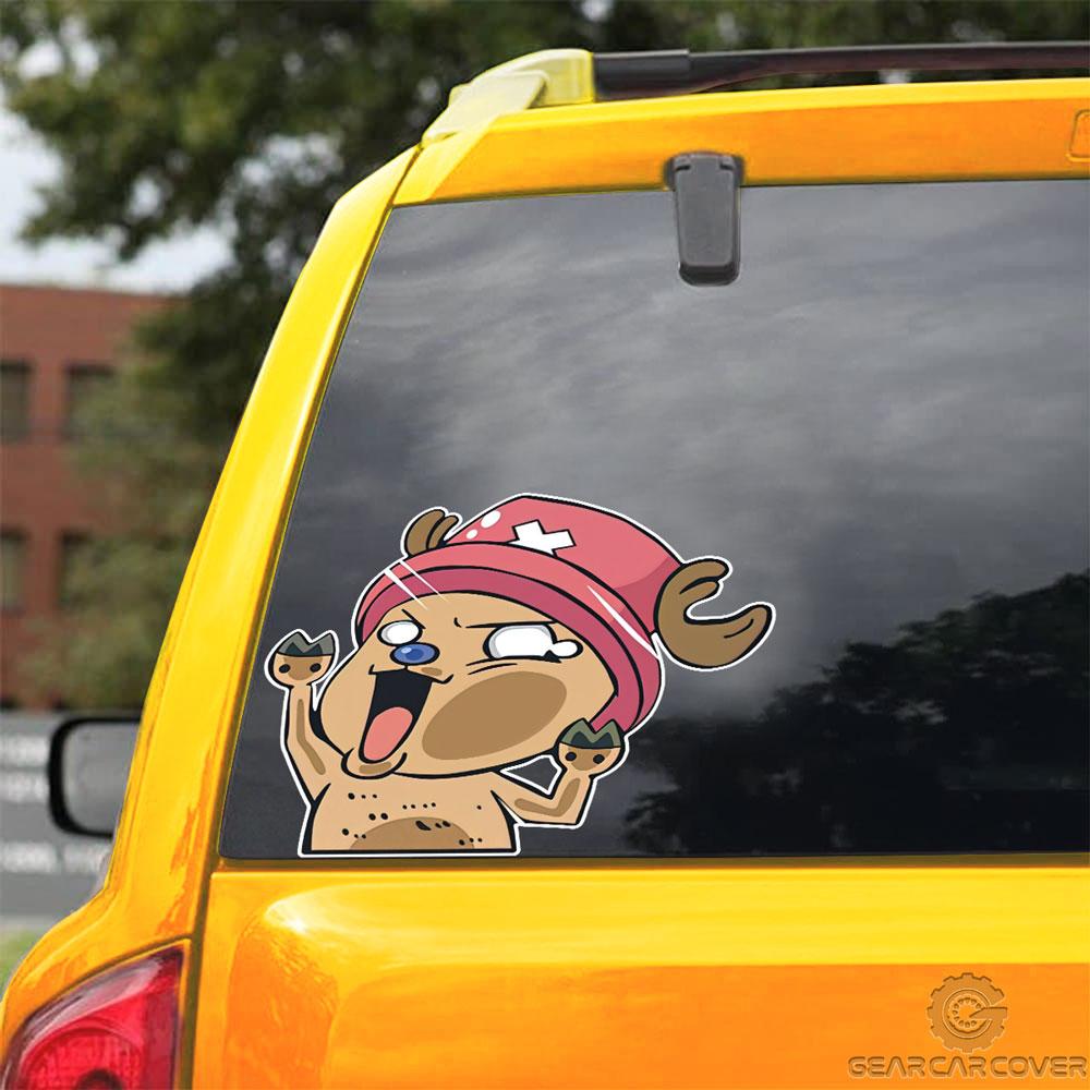 Tony Tony Chopper Hitting Glass Car Sticker Custom Car Accessories For Fans - Gearcarcover - 3