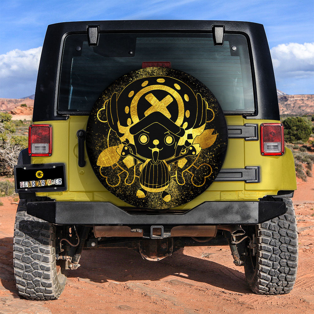 Tony Tony Chopper Spare Tire Cover Custom Gold Silhouette Style - Gearcarcover - 2