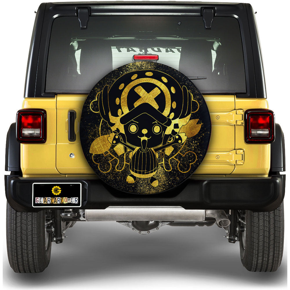 Tony Tony Chopper Spare Tire Cover Custom Gold Silhouette Style - Gearcarcover - 1