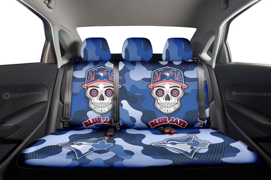 Toronto Blue Jays Car Back Seat Covers Skull Theme Collection - Gearcarcover - 2