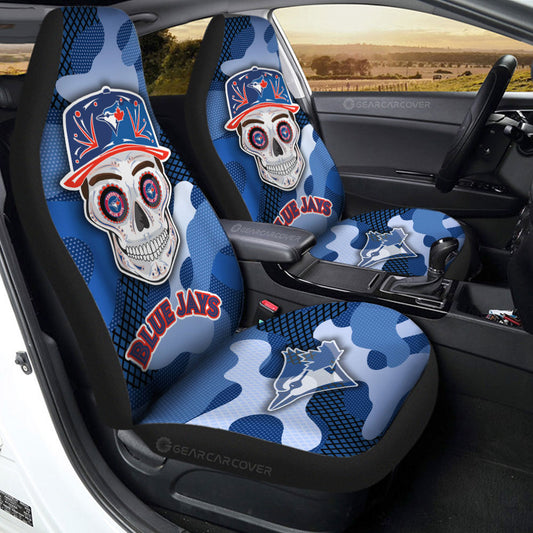 Toronto Blue Jays Car Seat Covers Skull Theme Collection - Gearcarcover - 2
