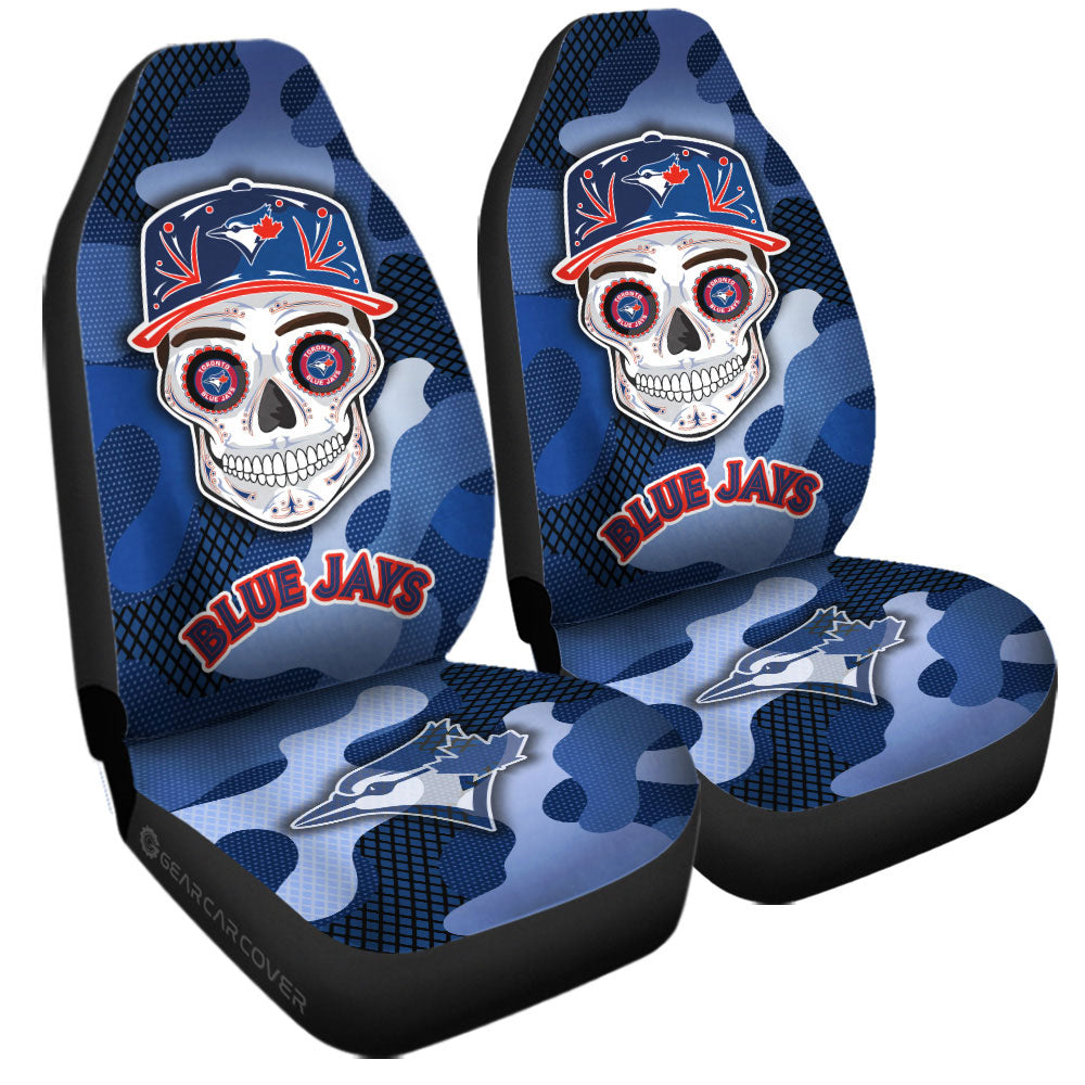 Toronto Blue Jays Car Seat Covers Skull Theme Collection - Gearcarcover - 3