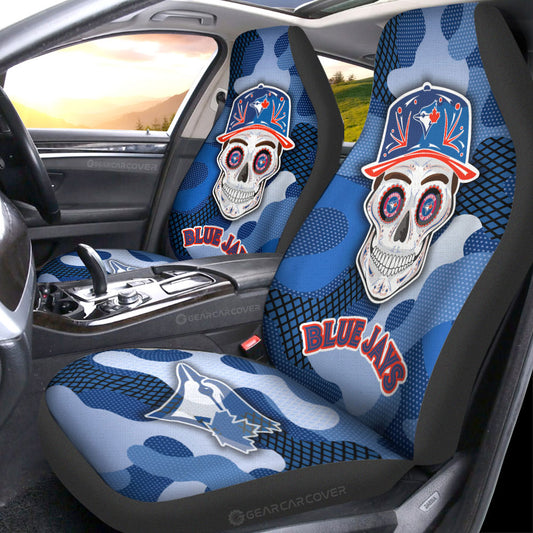 Toronto Blue Jays Car Seat Covers Skull Theme Collection - Gearcarcover - 1