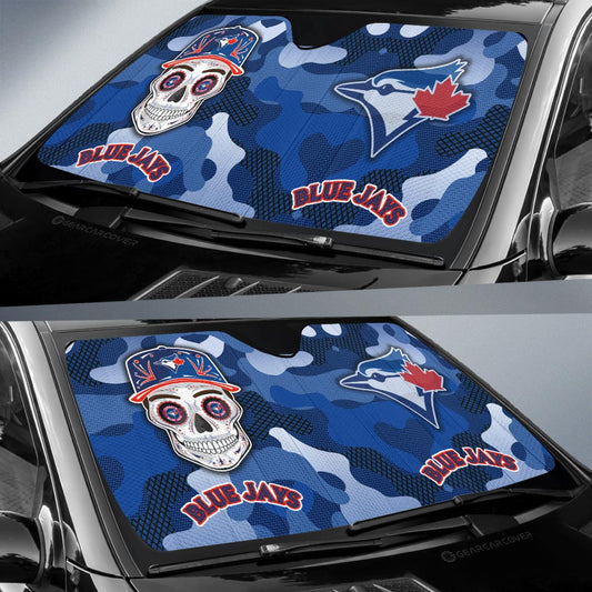 Toronto Blue Jays Car Sunshade Skull Theme Collection - Gearcarcover - 2