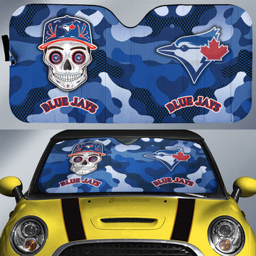 Toronto Blue Jays Car Sunshade Skull Theme Collection - Gearcarcover - 1