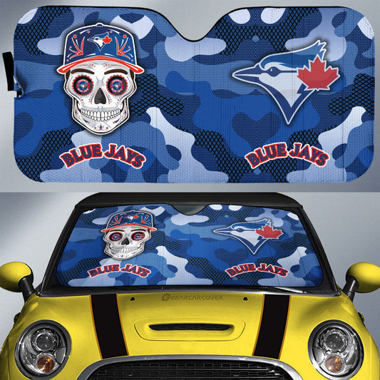 Toronto Blue Jays Car Sunshade Skull Theme Collection - Gearcarcover - 1