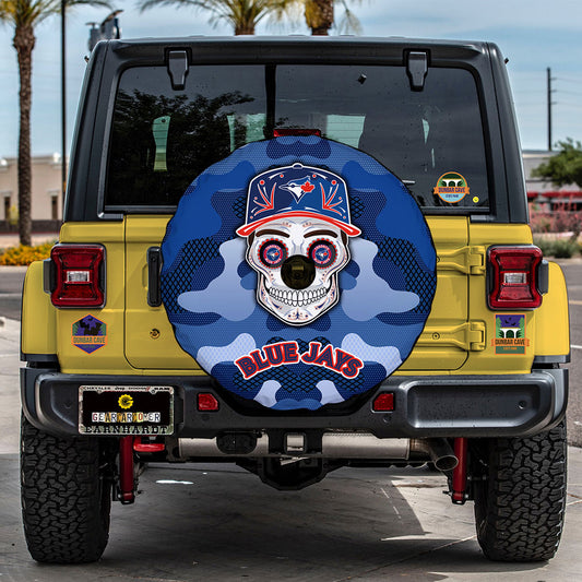 Toronto Blue Jays Spare Tire Covers Camera Hole Skull Theme Collection - Gearcarcover - 2