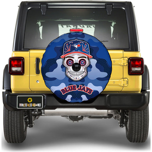 Toronto Blue Jays Spare Tire Covers Camera Hole Skull Theme Collection - Gearcarcover - 1