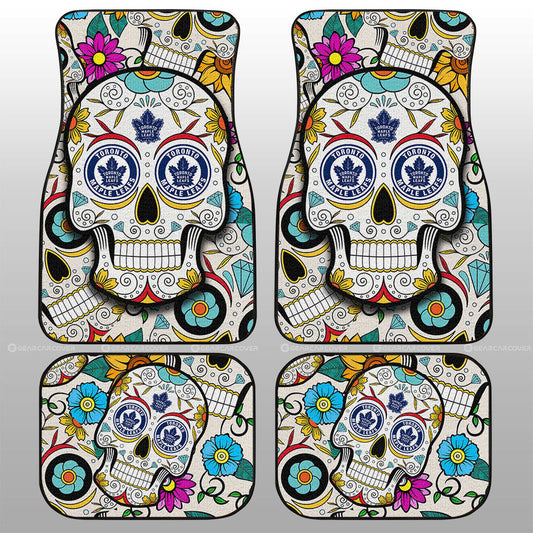 Toronto Maple Leafs Car Floor Mats Custom Sugar Skull Car Accessories - Gearcarcover - 1