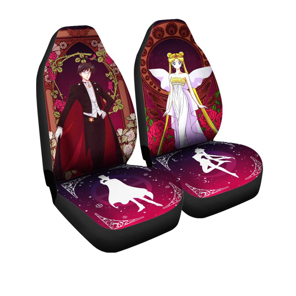 Tuxedo Mask and Sailor Moon Car Seat Covers Custom Anime Car Accessories - Gearcarcover - 3