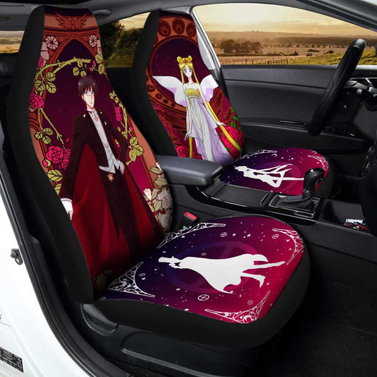 Tuxedo Mask and Sailor Moon Car Seat Covers Custom Anime Car Accessories - Gearcarcover - 1