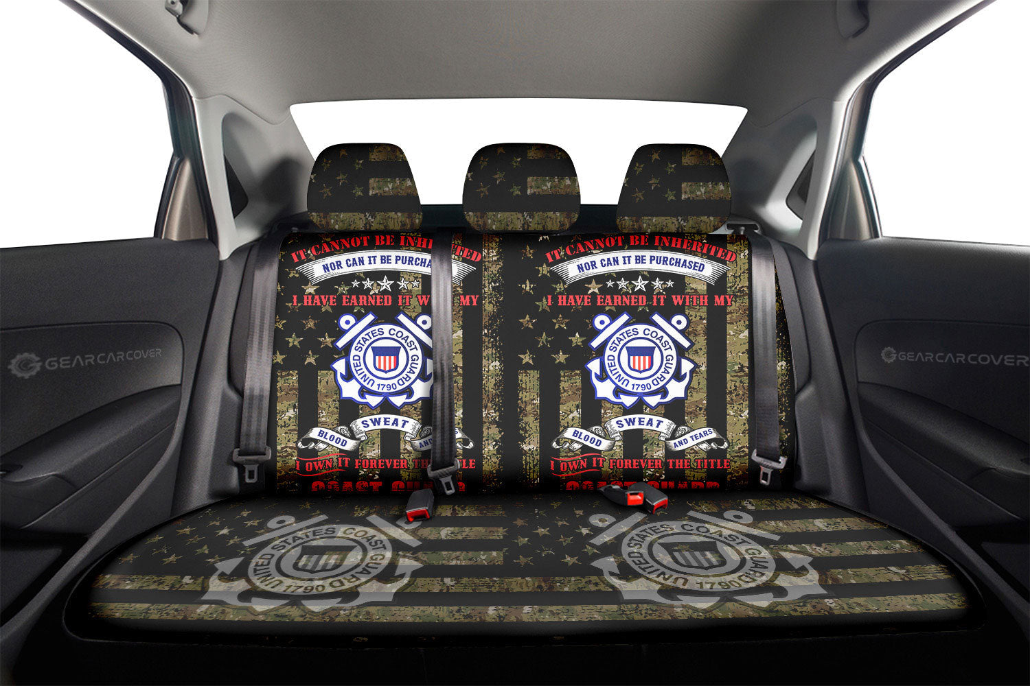US Coast Guard Car Back Seat Covers Custom Car Accessories - Gearcarcover - 2