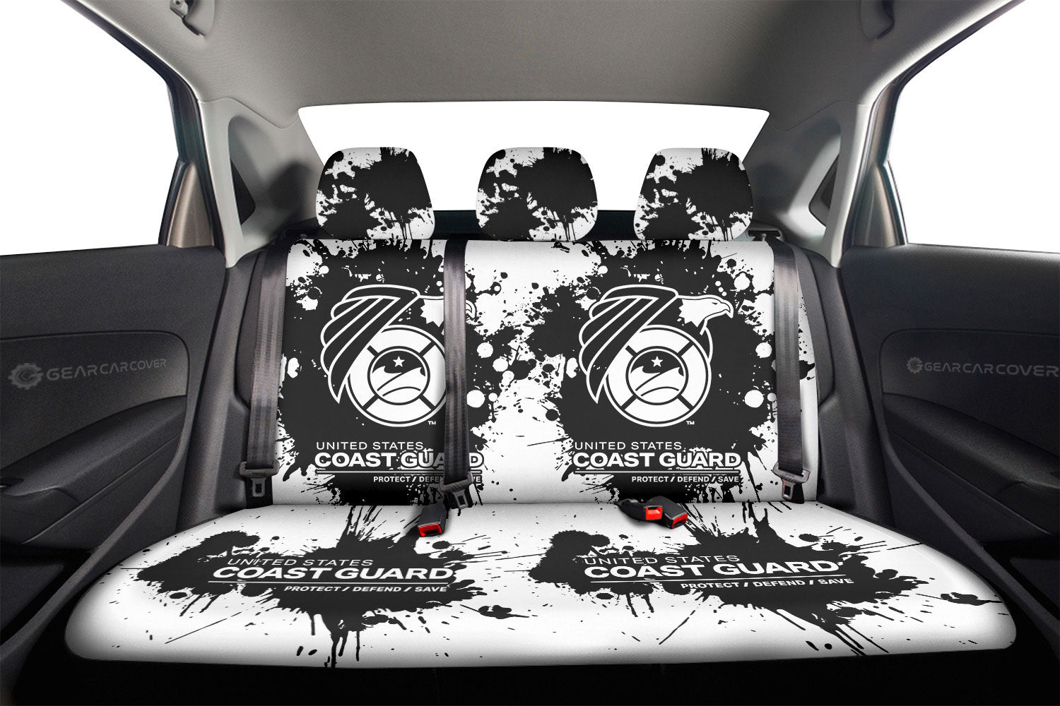 US Coast Guard Car Back Seat Covers Custom Car Accessories - Gearcarcover - 2