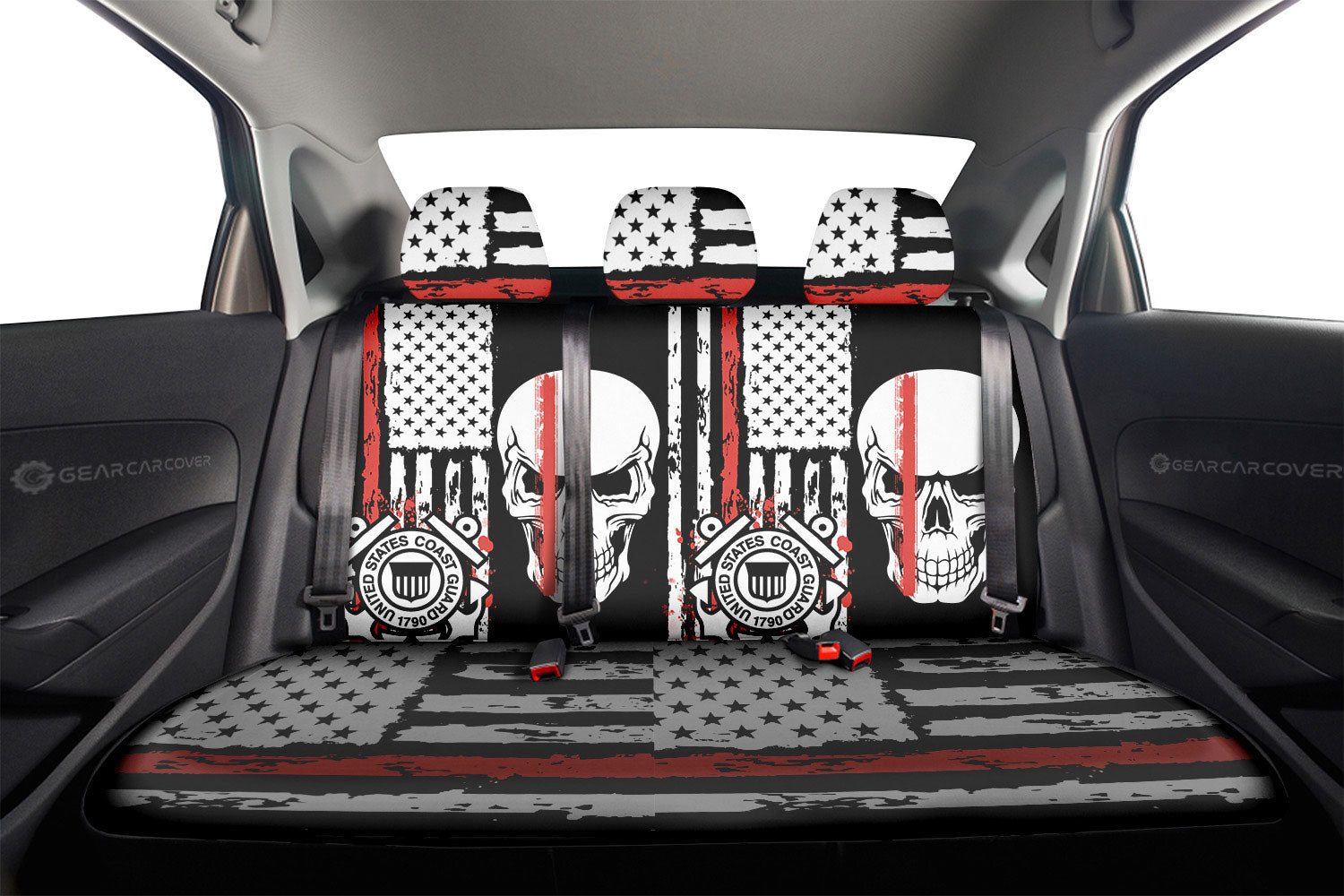 US Coast Guard Car Back Seat Covers Custom Car Accessories - Gearcarcover - 2