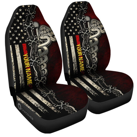 US Flag Nurse Car Seat Covers Custom Name Nurse Car Accessories - Gearcarcover - 2
