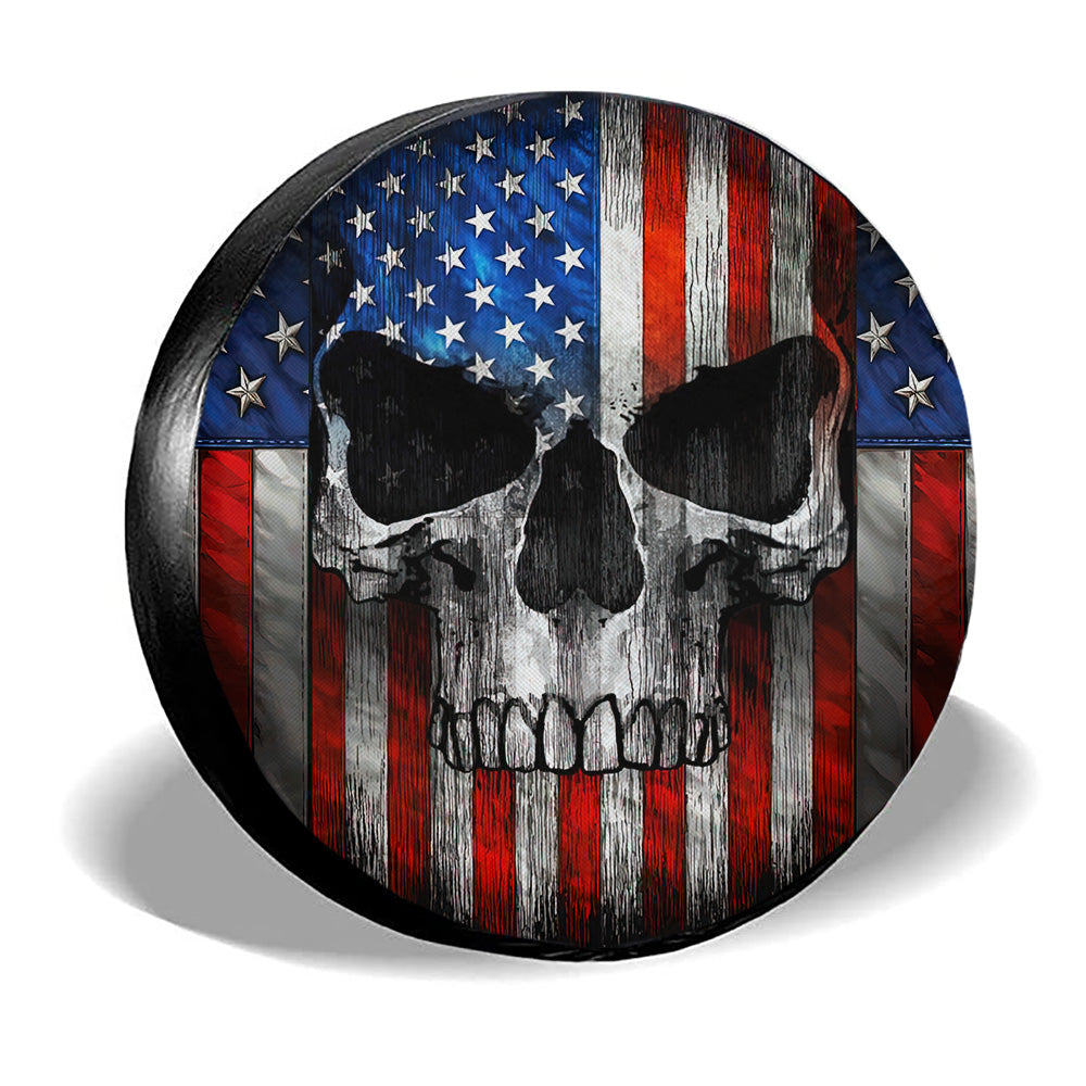 US Flag Skull Tire Covers Custom Car Accessories - Gearcarcover - 3