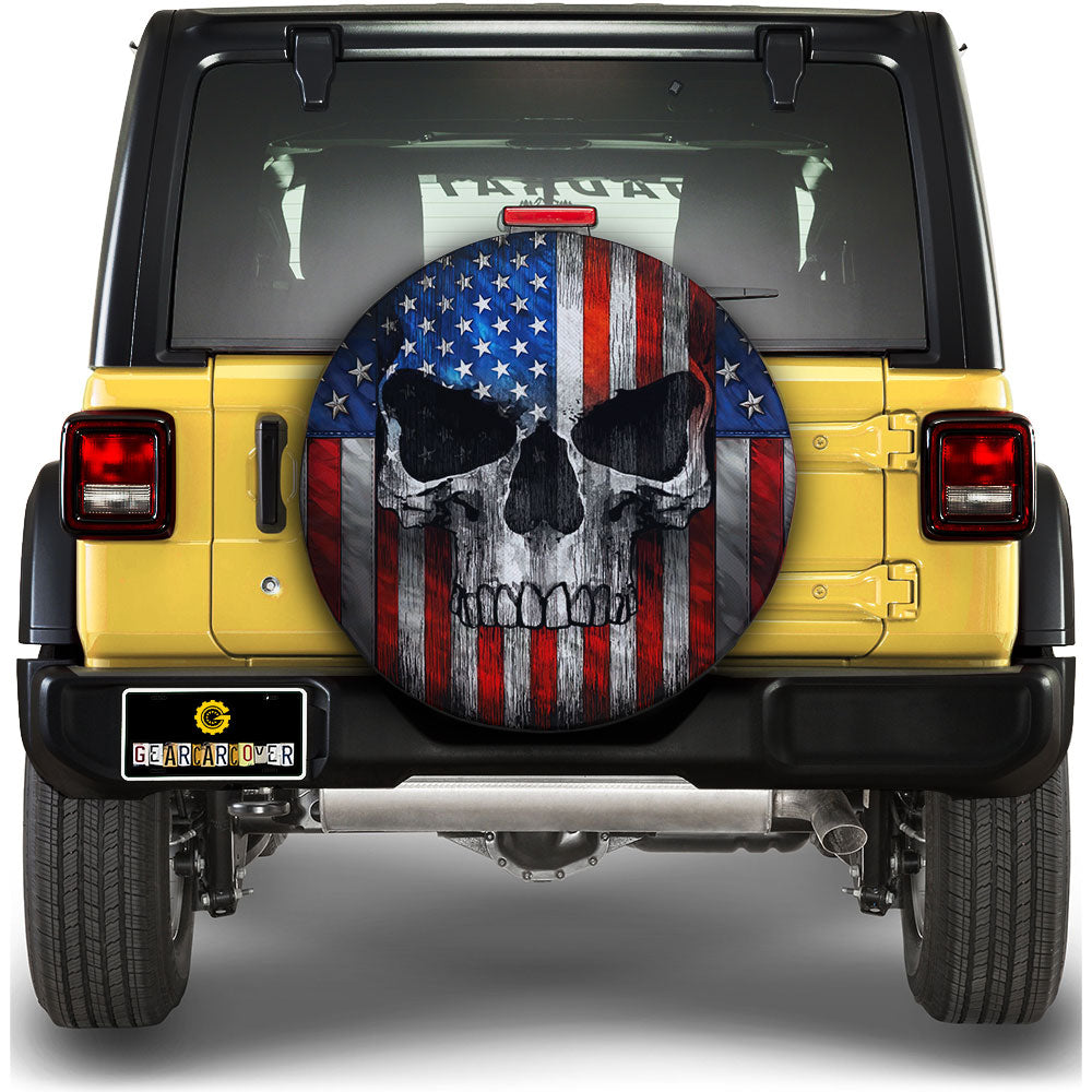 US Flag Skull Tire Covers Custom Car Accessories - Gearcarcover - 1