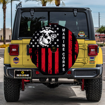 US Marine Corps Spare Tire Covers With Camera Hole
