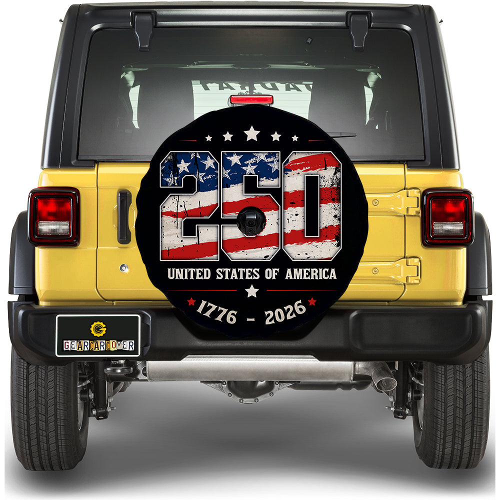 USA 250 Years Spare Tire Cover With Camera Hole - Gearcarcover - 2