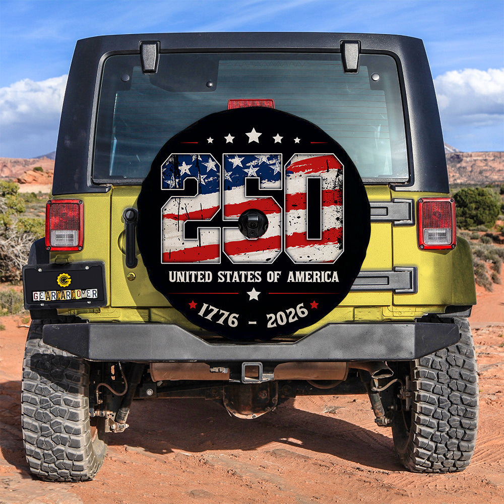 USA 250 Years Spare Tire Cover With Camera Hole - Gearcarcover - 3