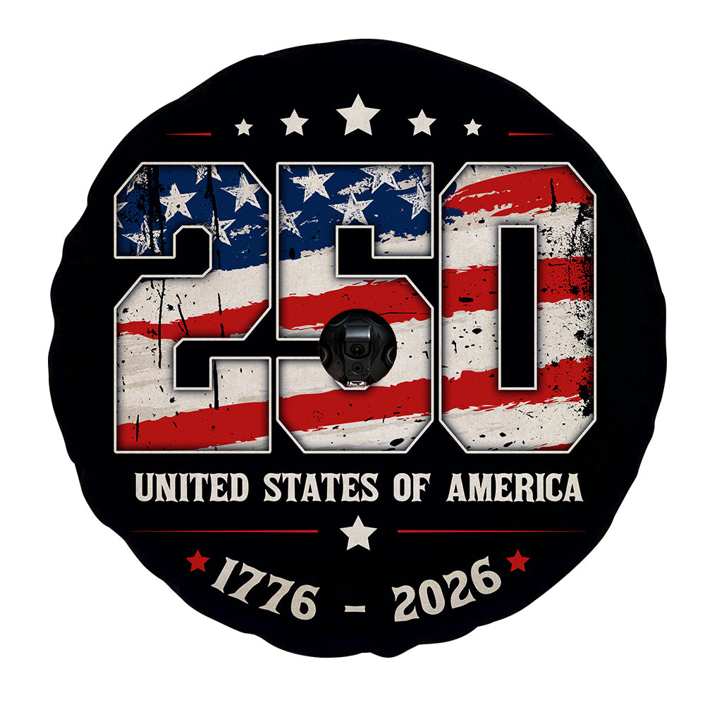 USA 250 Years Spare Tire Cover With Camera Hole - Gearcarcover - 4