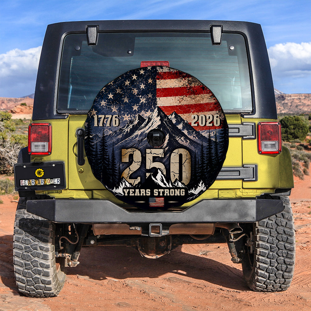 USA 250 Years Strong Spare Tire Cover With Camera Hole - Gearcarcover - 3