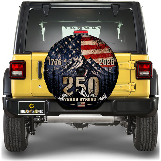 USA 250 Years Strong Spare Tire Cover With Camera Hole - Gearcarcover - 2