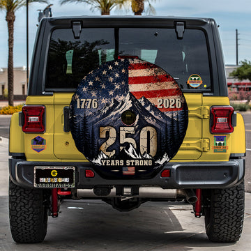 USA 250 Years Strong Spare Tire Cover With Camera Hole - Gearcarcover - 1