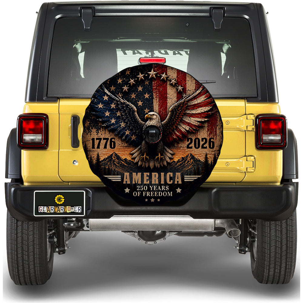 USA 250 Years of Freedom Spare Tire Cover With Camera Hole - Gearcarcover - 2