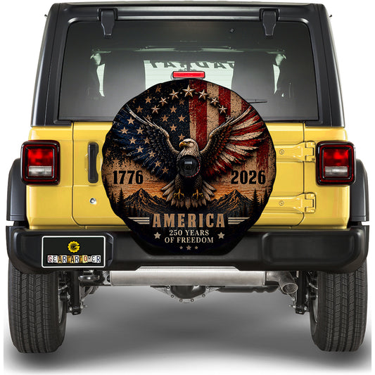 USA 250 Years of Freedom Spare Tire Cover With Camera Hole - Gearcarcover - 2