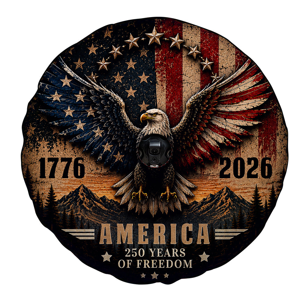 USA 250 Years of Freedom Spare Tire Cover With Camera Hole - Gearcarcover - 4