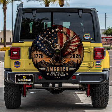 USA 250 Years of Freedom Spare Tire Cover With Camera Hole - Gearcarcover - 1