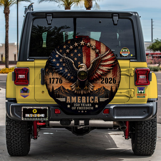 USA 250 Years of Freedom Spare Tire Cover With Camera Hole - Gearcarcover - 1
