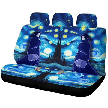 Uchiha Itachi Car Back Seat Covers Custom Starry Night Styles - Gearcarcover - 1