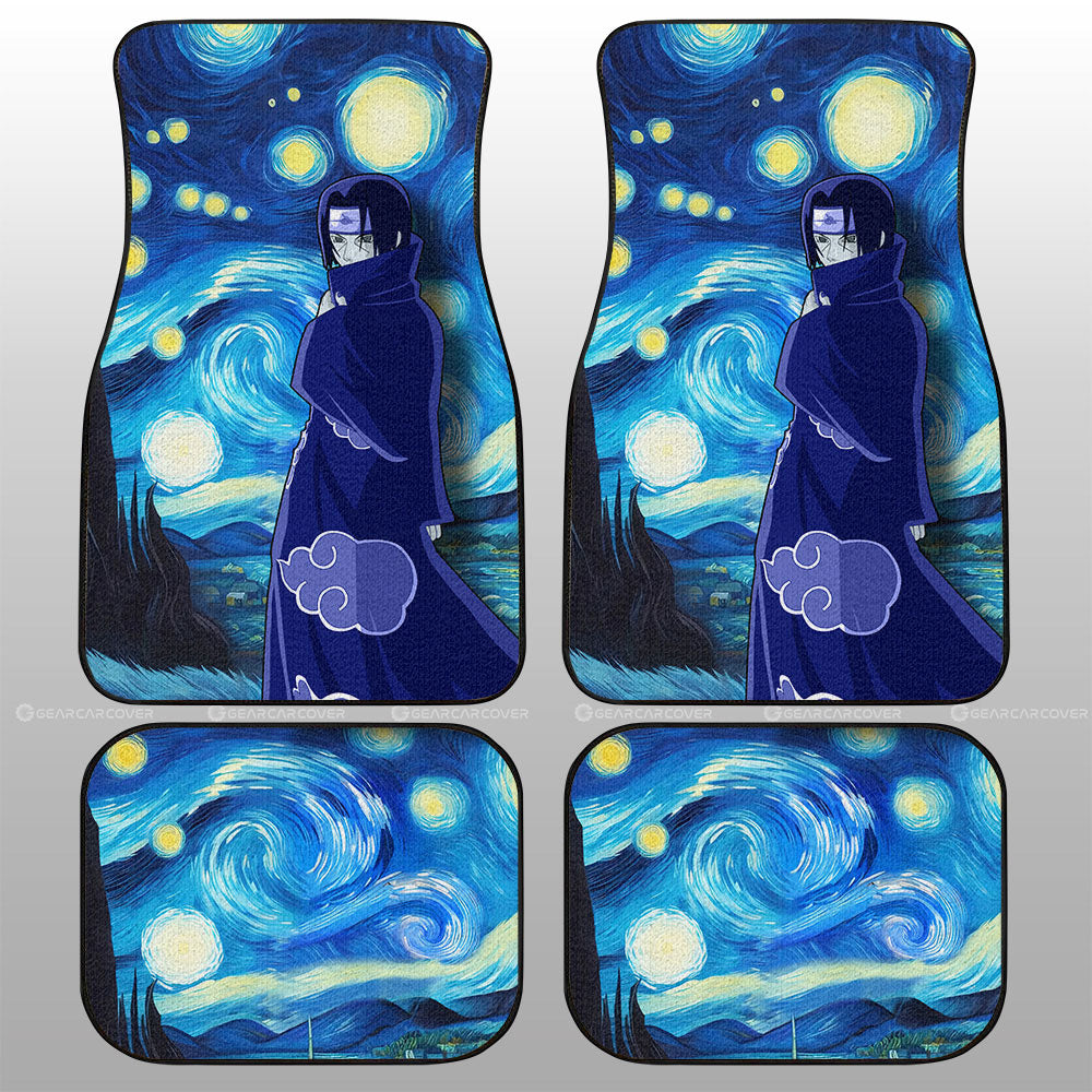 Uchiha Itachi Car Floor Mats Custom Starry Night Styles - Gearcarcover - 1