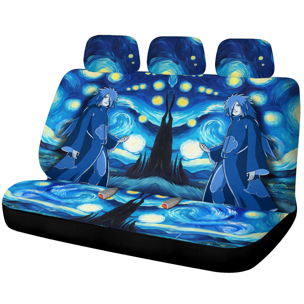 Uchiha Madara Car Back Seat Covers Custom Starry Night Styles - Gearcarcover - 1