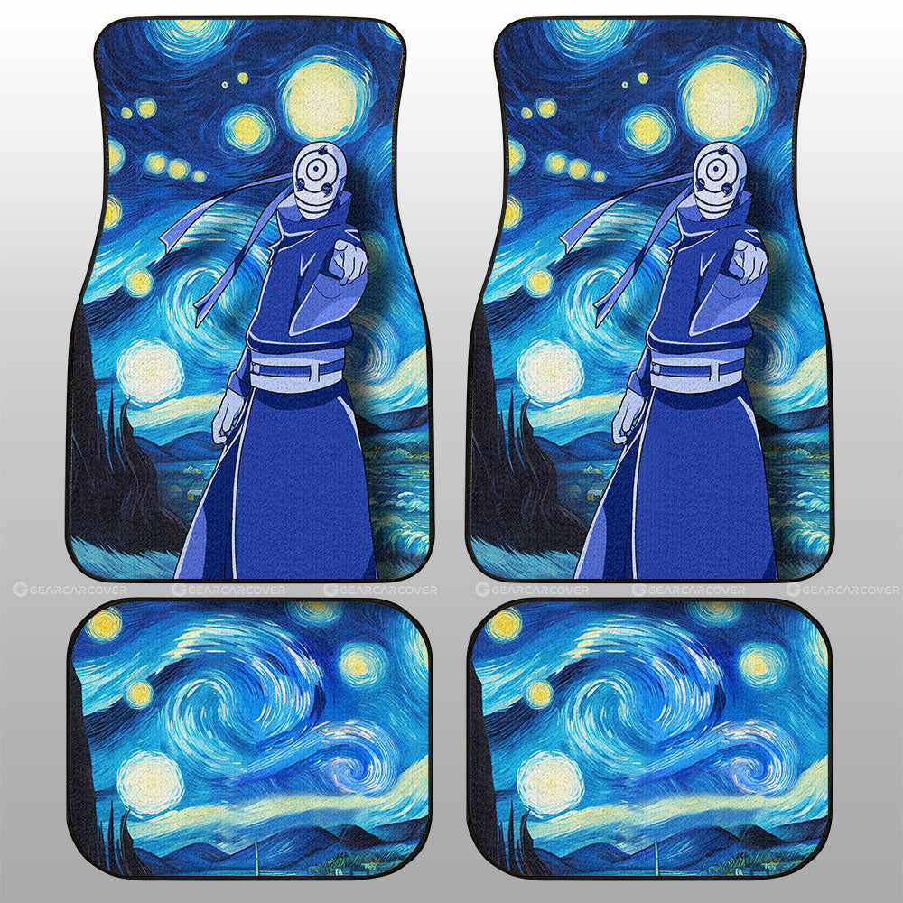 Uchiha Obito Car Floor Mats Custom Starry Night Styles - Gearcarcover - 1