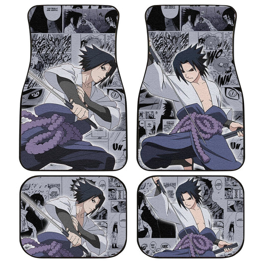 Uchiha Sasuke Car Floor Mats Custom Manga Anime Car Interior Accessories - Gearcarcover - 1