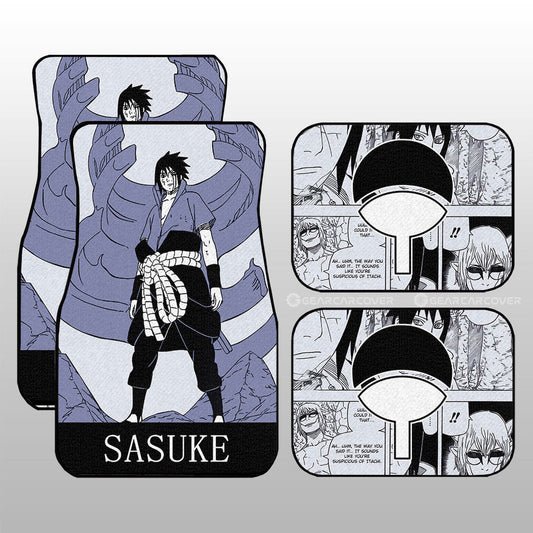 Uchiha Sasuke Car Floor Mats Custom Mixed Manga Accessories - Gearcarcover - 1