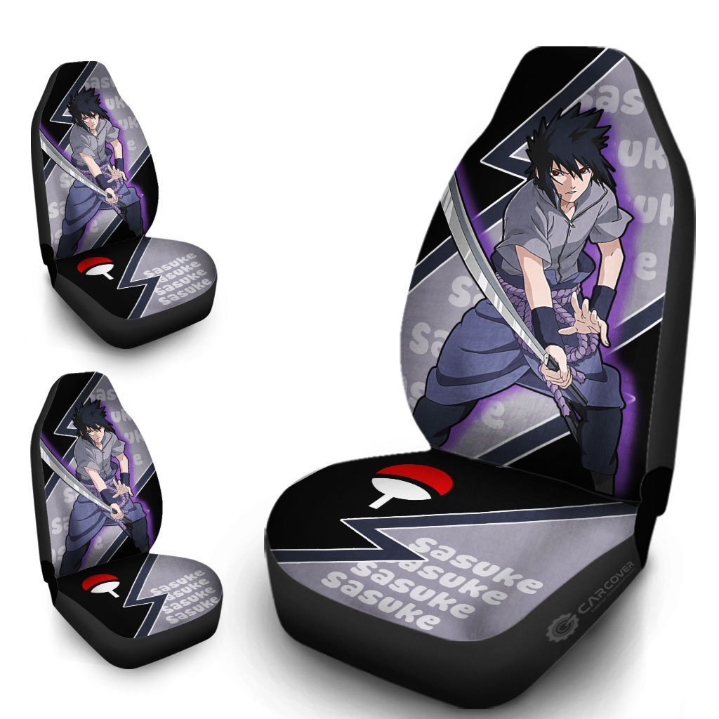 Uchiha Sasuke Car Seat Covers Custom Anime Car Interior Accessories - Gearcarcover - 4